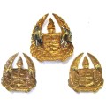 S.A. ARMY GYMNASIUM GILDING METAL BERET AND COLLAR BADGES WORN 1950 - 1967 WITH LUGS AND PINS - GOOD