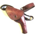OLD SOUTH AFRICAN POLICE HOLSTER FOR .38 REVOLVER WITH SHOULDER STRAP IN GOOD USED CONDITION