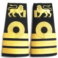 OLD S.A. NAVY PAIR OF PLASTICISED, COMMANDER SLIP ON SHOULDER BOARDS IN VERY GOOD CONDITION