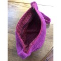 Hand crochet handbag with shoulder strap, lined
