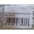 PVC Vinyl Backrop [Floxi ] 2.2m(W) x3m (H) + Heavy Duty Backdrop Stands (Factory Sealed/New)