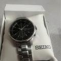 Seiko Black Dial Chronograph Stainless Steel Mens Watch SNDE19 Men`s Watch