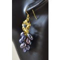 STUNNING REAL SAPPHIRE AND FRESHWATER PEARL 925 SILVER EARRINGS