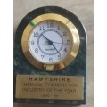 BEAUTIFUL AND UNIQUE SMALL MARBLE CLOCK IN PERFECT WORKING CONDITION