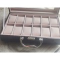 WATCH DISPLAY BOX WITH KEY - HOLDS 12 WATCHES