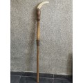 WELL CRAFTED HANDMADE WALKING STICK MADE OUT OF WARTHOG IVORY AND BUSHVELD WOOD