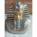 ANCIENT AND HIGHLY COLLECTABLE EGYPTIAN THEMED CEREMIC PHARAOH BUST OVER 30CM TALL