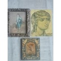 3 x VINTAGE ART PIECES BIDDING FOR ALL 3