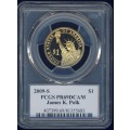 2009 PCGS Graded Proof-69 DCam, Presidential Dollar, $1, USA, America, James k Polk