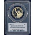 2009 PCGS Graded Proof-69 DCam, Presidential Dollar, $1, USA, America, William H Harrison