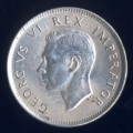 1942 Shilling coin, 1/-, South Africa, Silver, George VI , No reserve