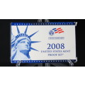 USA , 2008 Complete Proof set, Including Statehood Quarters + Presidential Dollars, 14 coin Set