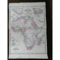 1864 Map of Africa, Damaged and Torn, Good for Framing, Original Johnsons Map
