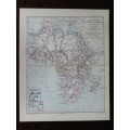 1905 Map of Africa, Excellent condition, Original German Mayer Map Showing Expeditions