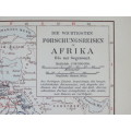 1905 Map of Africa, Excellent condition, Original German Mayer Map Showing Expeditions