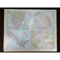 1906 Maps of Africa, New Zealand, Very Good condition, Original Cram Map