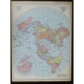 1961 Map of The World, Excellent condition, Original McNally Map