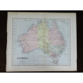 1892 Map of Australia, Excellent condition, Original Chambers Map