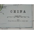 1892 Map of China, Excellent condition, Original Chambers Map