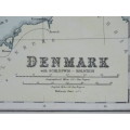 1892 Map of Denmark, Excellent condition, Original Chambers Map