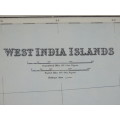 1892 Map of West India Islands, Excellent condition, Original Chambers Map