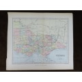 1892 Map of Victoria, Excellent condition, Original Chambers Map Australia