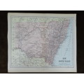 1892 Map of New South Wales, Excellent condition, Original Chambers Map Australia