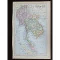 1892 Map of Burma and Siam, Excellent condition, Original Chambers Map