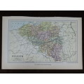 1892 Map of Belgium, Excellent condition, Original Chambers Map