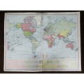 1922 Map of The World - Political - Excellent Condition, Original Bartholomew Map