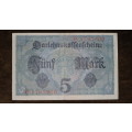 Germany - 5 Mark, 1917, p56a , 7 Digit Serial Number