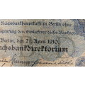 Germany - 20 Mark, 1910, p40b , 7 Digit Serial Number