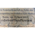 Germany - 20 Mark, 1910, p40b , 7 Digit Serial Number