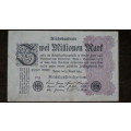 Germany - 2 Million Mark, 1923 , p104a , Stars Watermark