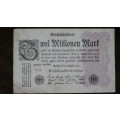 Germany - 2 Million Mark, 1923 , p104a , Stars Watermark