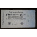 Germany - 500 Mark, 1922 , p74c , Green 8 Digit Serial Number
