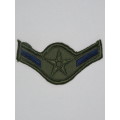 United States Air Force Airman Rank Insignia Patch E2, OD Subdued
