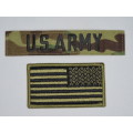 Set United States Army Regulation SSI Flag Camo Patch OCP Combat Uniform, US Army