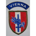 Vintage United States Army Occupation of Austria Insignia Patch With Vienna Tab, WWII Era