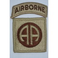 United States Army 82nd Airborne Infantry Division Insignia Patch with Airborne Tab Desert Storm Era