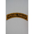 United States Army Special Forces Tab Insignia Patch Gold on Black