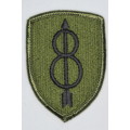 United States Army 8th Infantry Division Insignia Patch, OD Subdued