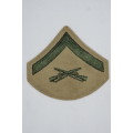 United States Marine Corps LANCE CORPORAL Rank Insignia Patch E3 , Size 2 Desert Tan