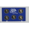USA , 2006 Complete Statehood Quarters Proof set, 5 coin Set