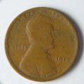 USA , 1913 Lincoln Cent, Wheat Penny , Philadelphia Mint