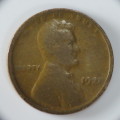 USA , 1921 Lincoln Cent, Wheat Penny , Philadelphia Mint