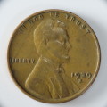 USA , 1939 S Lincoln Cent, Wheat Penny , San Francisco Mint