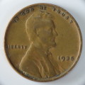 USA , 1935 Lincoln Cent, Wheat Penny , Philadelphia Mint