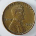 USA , 1939 Lincoln Cent, Wheat Penny , Philadelphia Mint