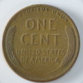 USA , 1945 Lincoln Cent, Wheat Penny , Philadelphia Mint